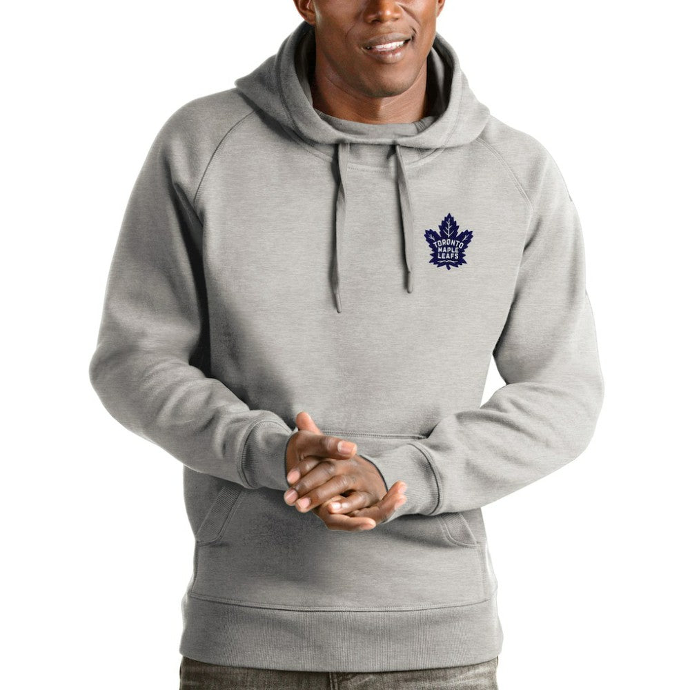 Toronto Maple Leafs Antigua Victory Pullover Hoodie - Heathered Gray - NHL