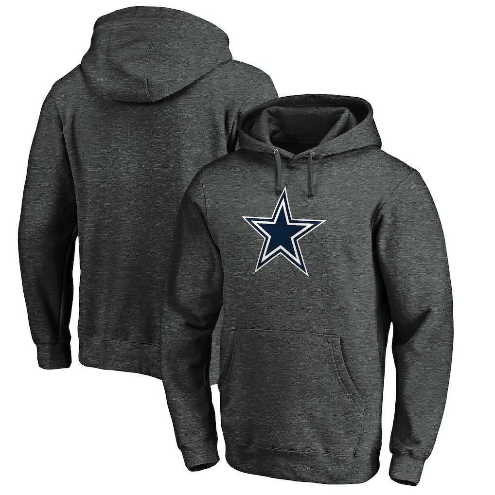 Dallas Cowboys Primary Logo Fitted Pullover Hoodie Charcoal | NFL