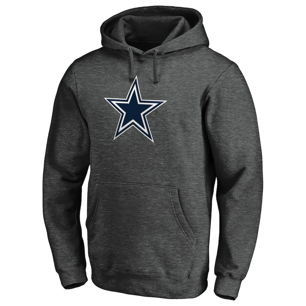 Dallas Cowboys Primary Logo Fitted Pullover Hoodie Charcoal | NFL