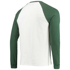 Green Bay Packers Junk Food Colorblock Raglan Long Sleeve T-Shirt White/Green | NFL