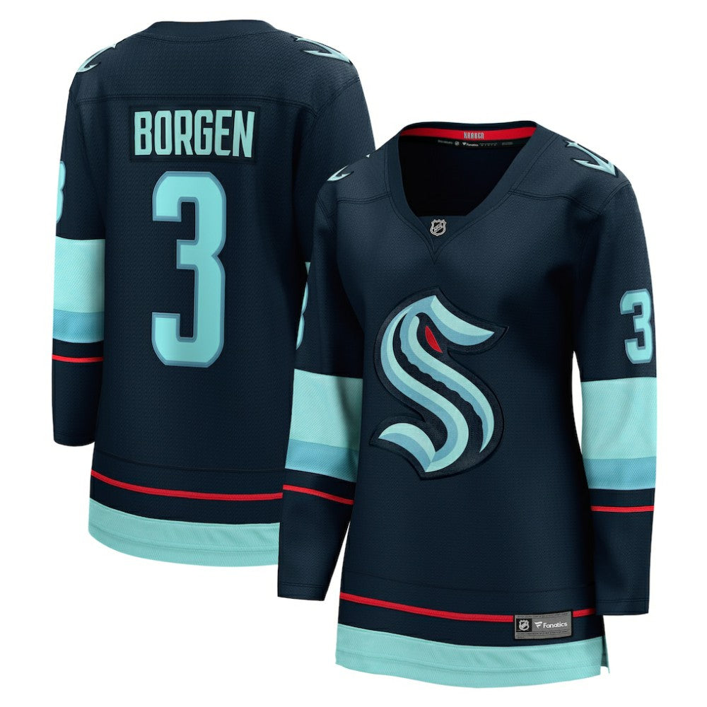 Will Borgen Seattle Kraken Fanatics Women's Home Breakaway Player Jersey - Deep Sea Blue - NHL