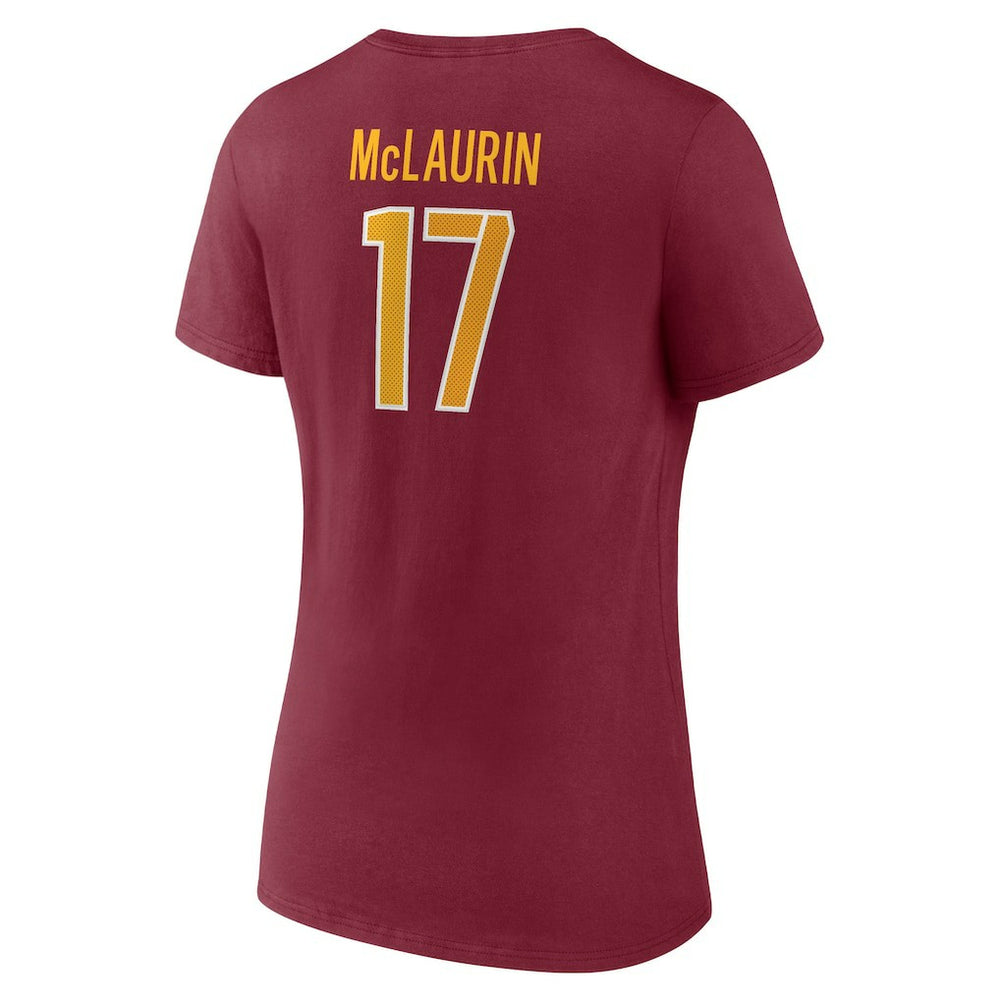 Terry McLaurin Washington Commanders Women's Player Icon Name & Number V-Neck T-Shirt Burgundy | Fanatics