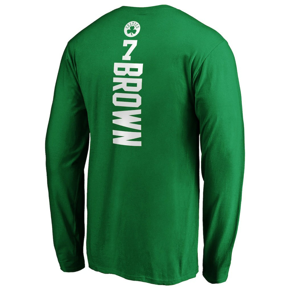Jaylen Brown Boston Celtics Playmaker Name & Number Long Sleeve T-Shirt Kelly Green - NBA