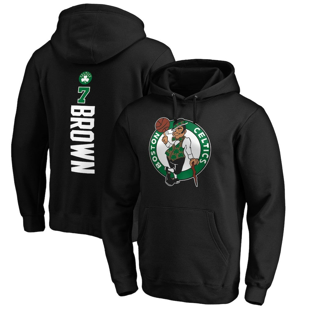 Jaylen Brown Boston Celtics Playmaker Name & Number Pullover Hoodie Black - NBA