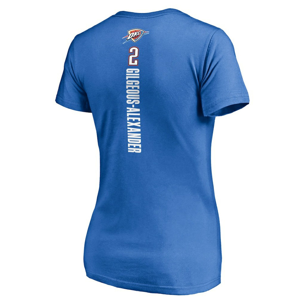 Shai Gilgeous-Alexander Oklahoma City Thunder Women's Playmaker Name & Number V-Neck T-Shirt Blue - NBA