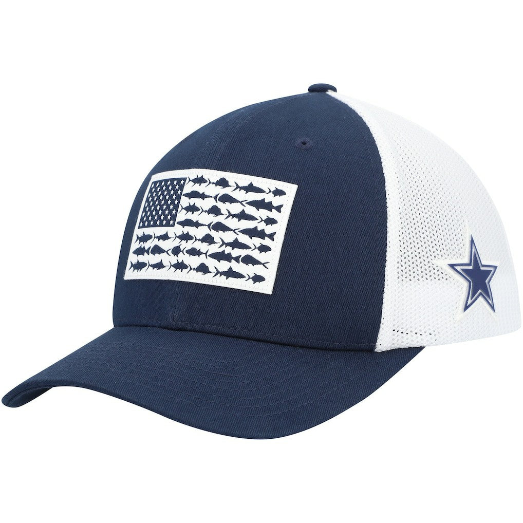 Dallas Cowboys Mesh Fish Flag Flex Hat Navy/White | Columbia