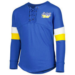 Los Angeles Rams New Era Girls Youth Lace-Up Long Sleeve T-Shirt Royal | NFL