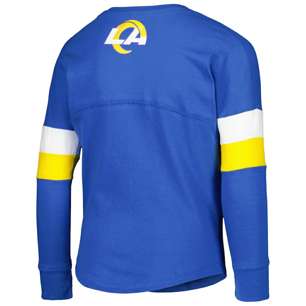 Los Angeles Rams New Era Girls Youth Lace-Up Long Sleeve T-Shirt Royal | NFL