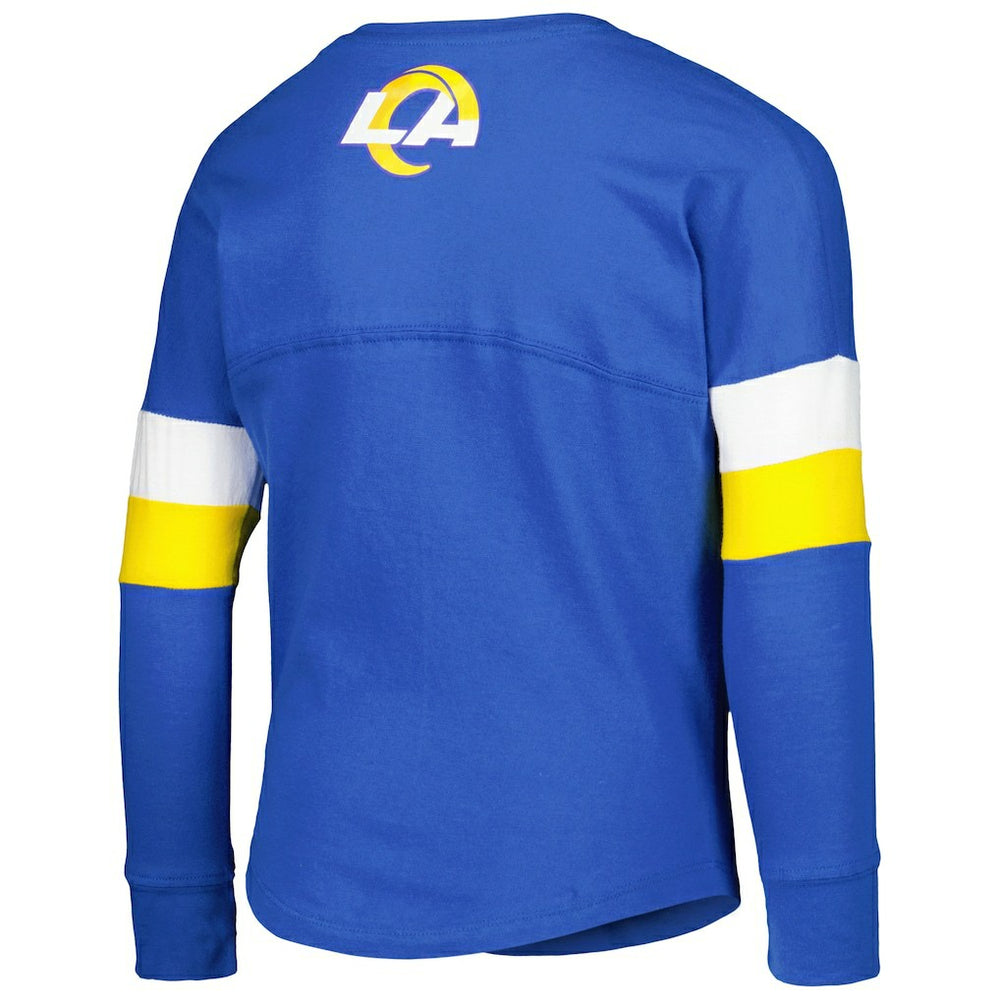 Los Angeles Rams New Era Girls Youth Lace-Up Long Sleeve T-Shirt Royal | NFL