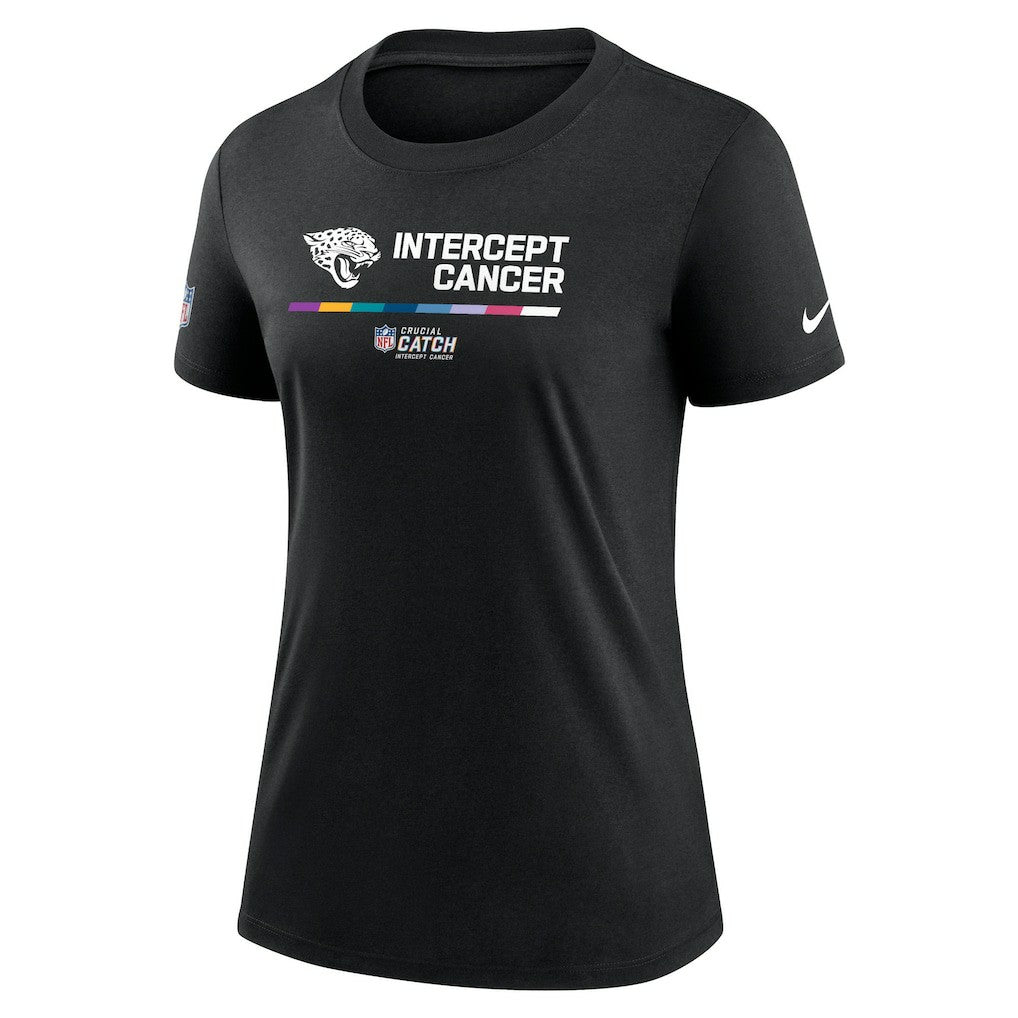 Jacksonville Jaguars Women's NFL Crucial Catch Performance T-Shirt Black | Nike for Sale