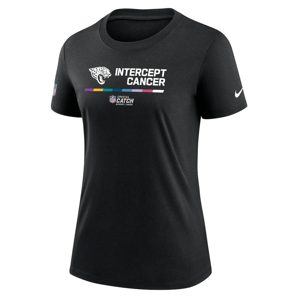 Jacksonville Jaguars Women's NFL Crucial Catch Performance T-Shirt Black | Nike for Sale