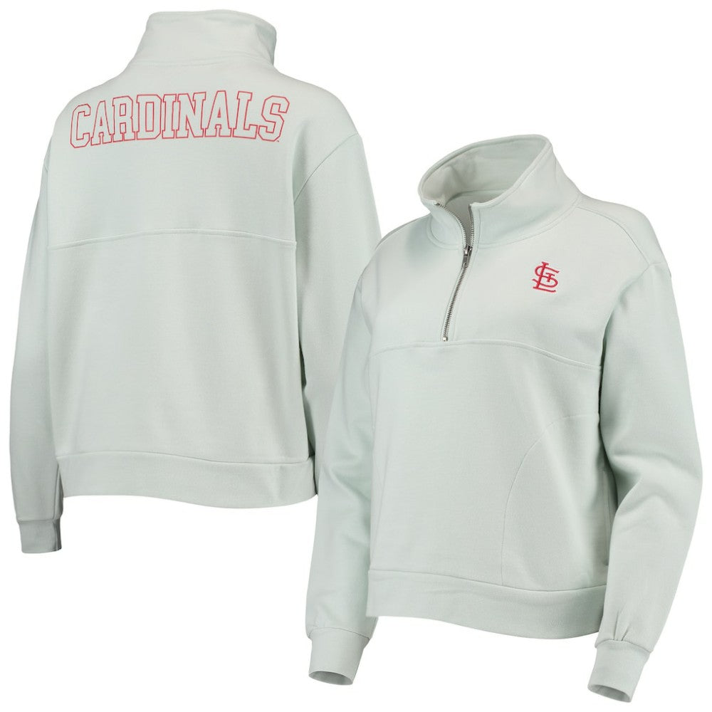 St. Louis Cardinals The Wild Collective Women's Two-Hit Quarter-Zip Pullover Top - MLB