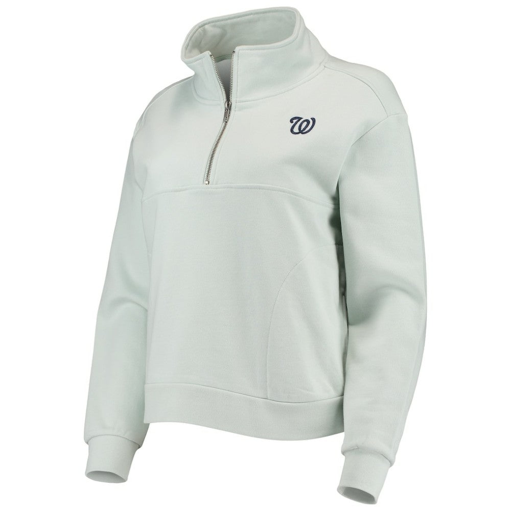 Washington Nationals The Wild Collective Women's Two-Hit Quarter-Zip Pullover Top - MLB