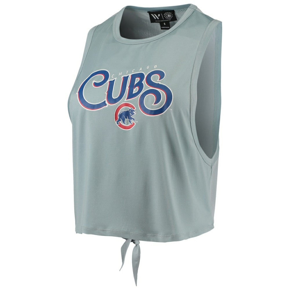 Chicago Cubs The Wild Collective Women's Open Back Twist-Tie Tank Top - MLB