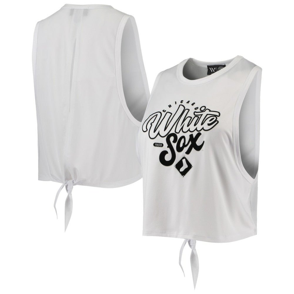 Chicago White Sox The Wild Collective Women's Open Back Twist-Tie Tank Top - MLB