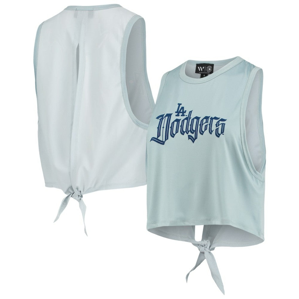 Los Angeles Dodgers The Wild Collective Women's Open Back Twist-Tie Tank Top - MLB