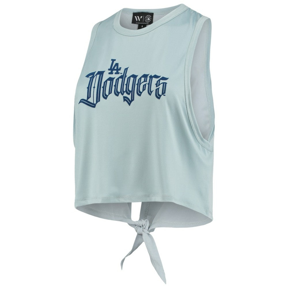 Los Angeles Dodgers The Wild Collective Women's Open Back Twist-Tie Tank Top - MLB