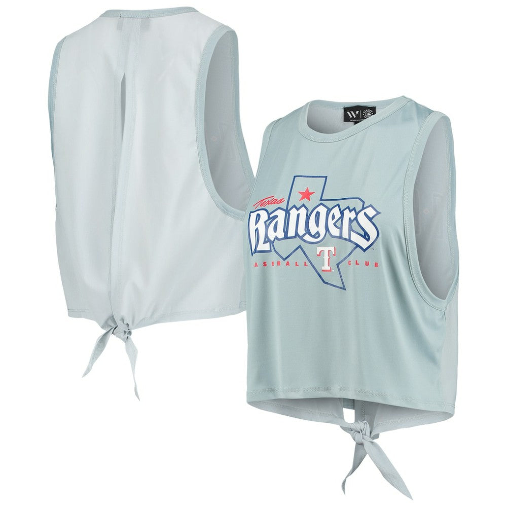 Texas Rangers The Wild Collective Women's Open Back Twist-Tie Tank Top - MLB