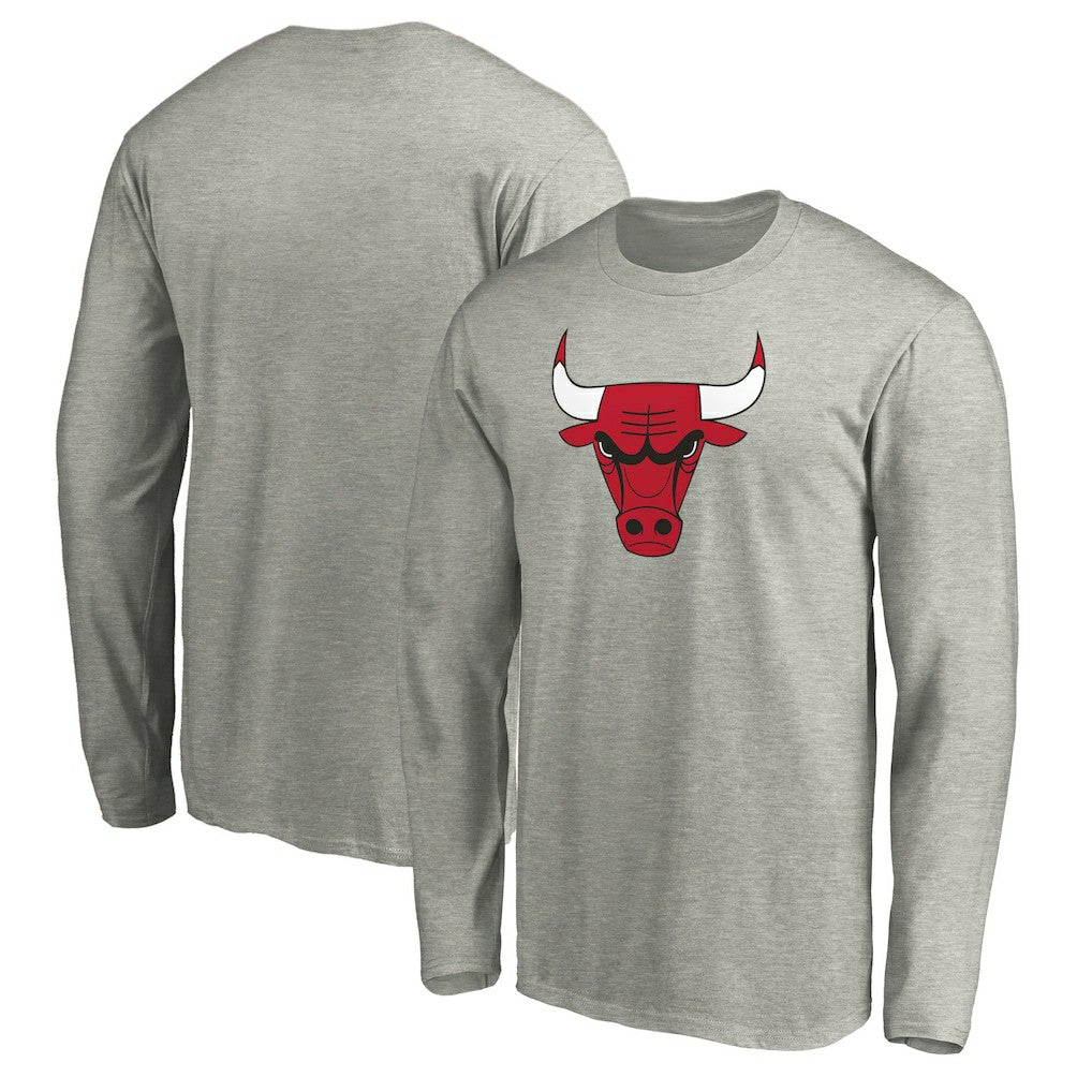 Chicago Bulls Primary Team Logo Long Sleeve T-Shirt Heathered Gray - NBA