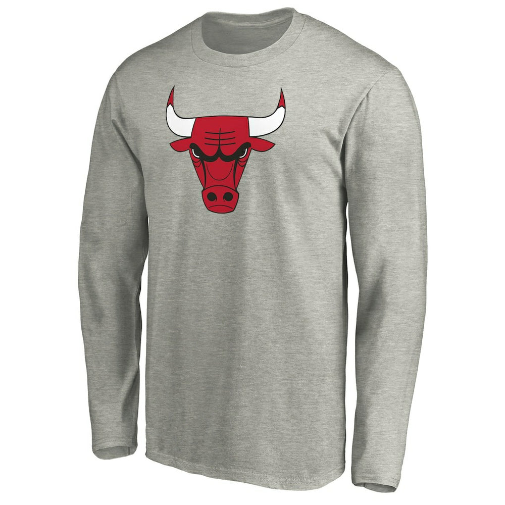 Chicago Bulls Primary Team Logo Long Sleeve T-Shirt Heathered Gray - NBA