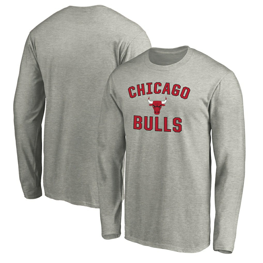 Chicago Bulls Victory Arch Long Sleeve T-Shirt Heathered Gray - NBA
