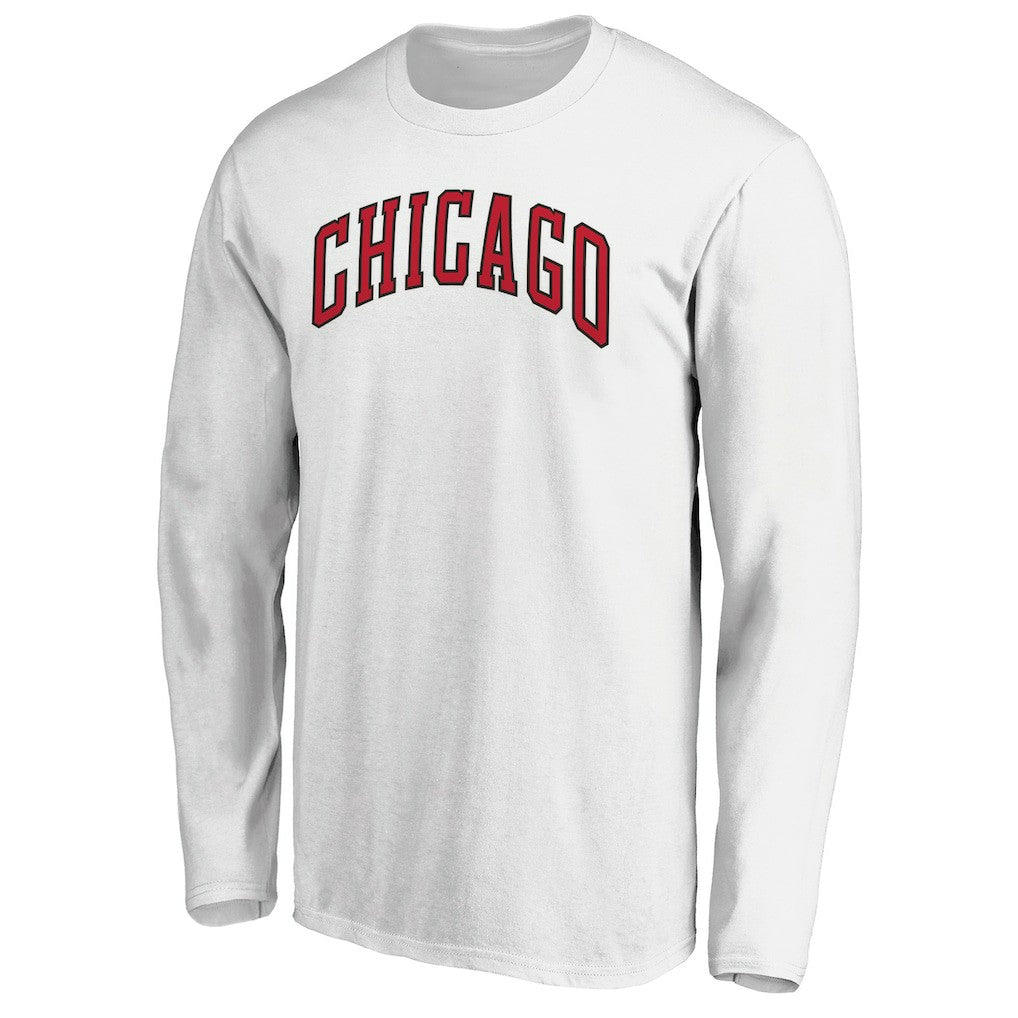 Chicago Bulls Alternate Team Logo Long Sleeve T-Shirt White - NBA