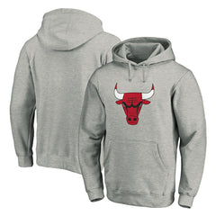 Chicago Bulls Primary Mascot Logo Pullover Hoodie Heathered Gray - NBA
