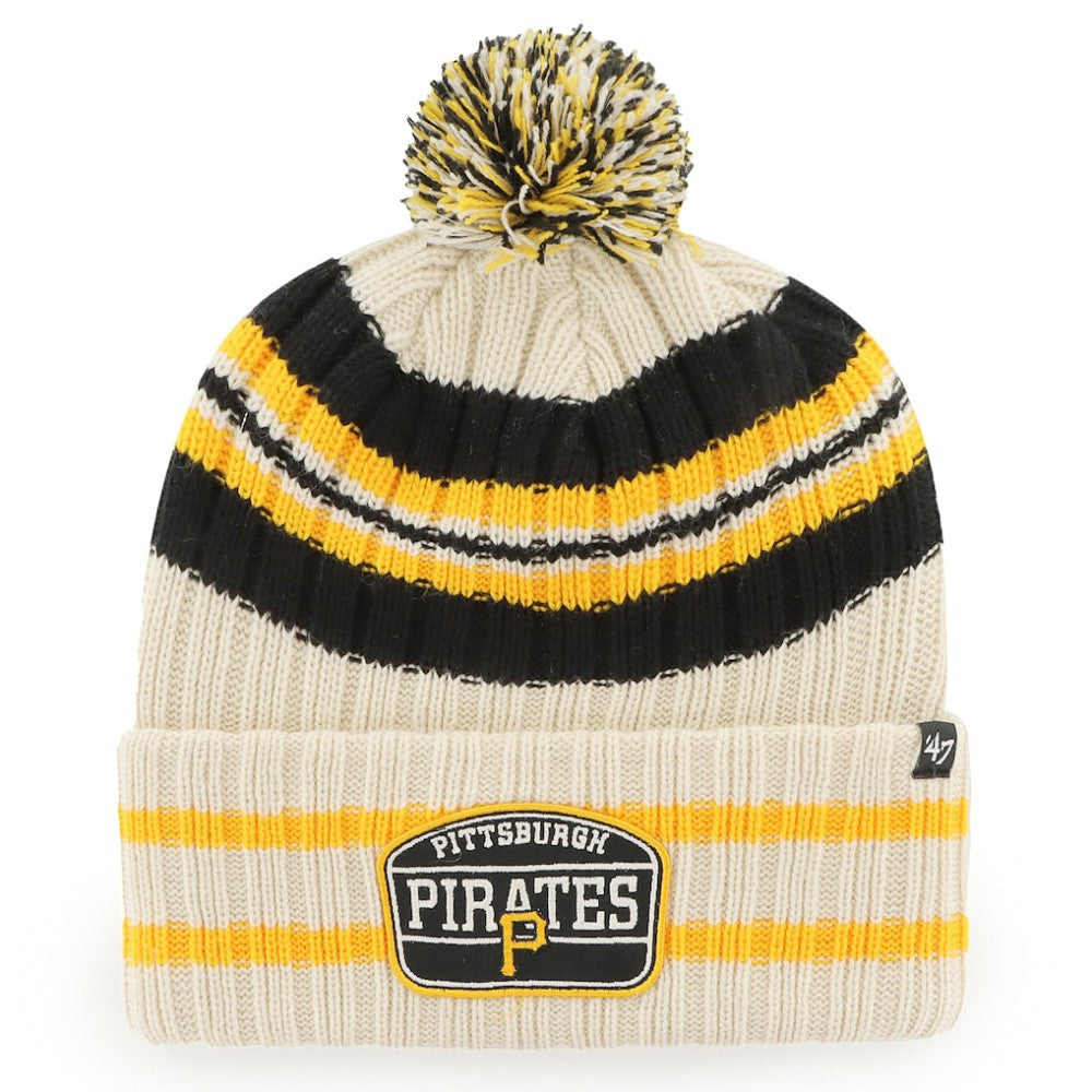 Pittsburgh Pirates '47 Home Patch Cuffed Knit Hat with Pom - MLB