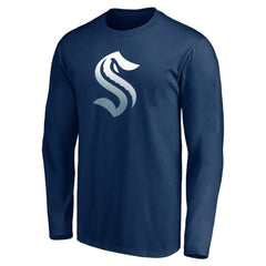 Seattle Kraken Gradient Logo Long Sleeve T-Shirt - Deep Sea Blue - NHL