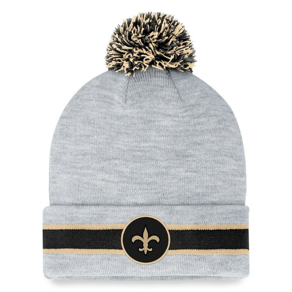 New Orleans Saints Cuffed Knit Hat with Pom Heather Gray | Fanatics