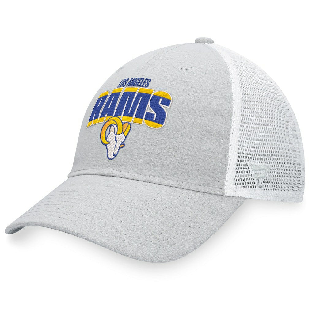 Los Angeles Rams Trucker Snapback Hat Heather Gray/White | Fanatics