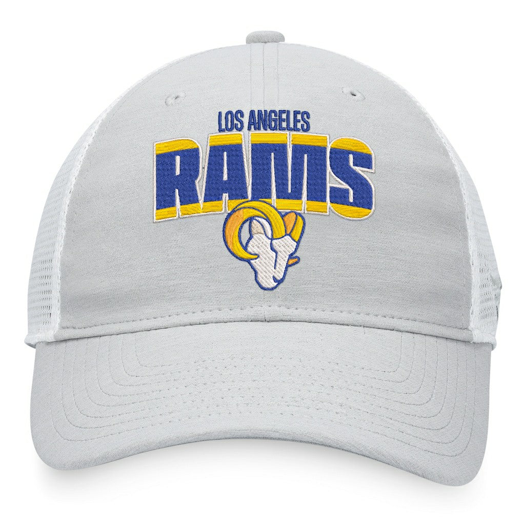 Los Angeles Rams Trucker Snapback Hat Heather Gray/White | Fanatics