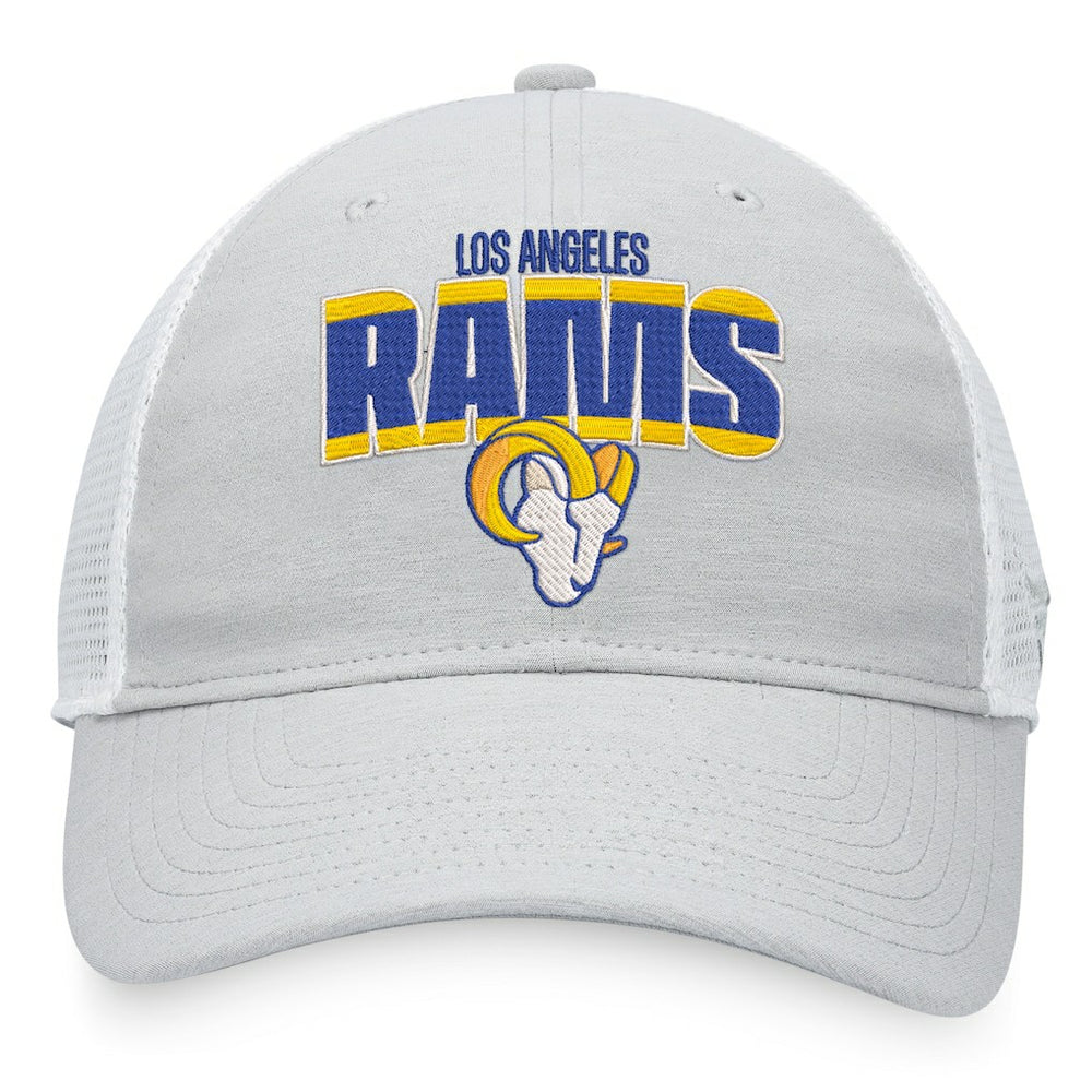Los Angeles Rams Trucker Snapback Hat Heather Gray/White | Fanatics