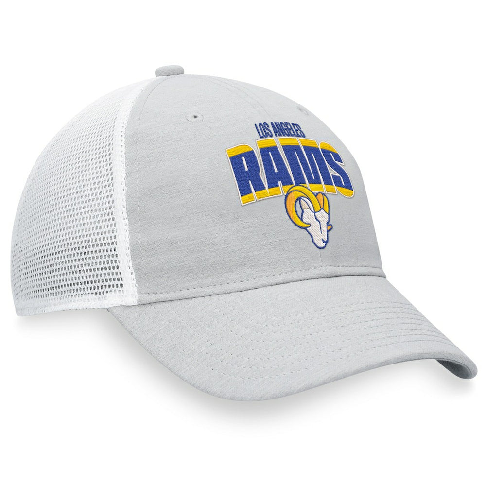Los Angeles Rams Trucker Snapback Hat Heather Gray/White | Fanatics