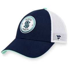 Seattle Kraken Fanatics Iconic Gradient Trucker Snapback Hat - Deep Sea Blue/White - NHL