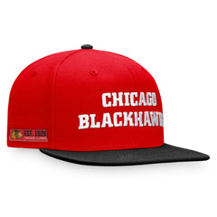 Chicago Blackhawks Fanatics Iconic Color Blocked Snapback Hat - Red/Black - NHL