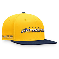 Nashville Predators Fanatics Iconic Color Blocked Snapback Hat - Gold/Navy - NHL