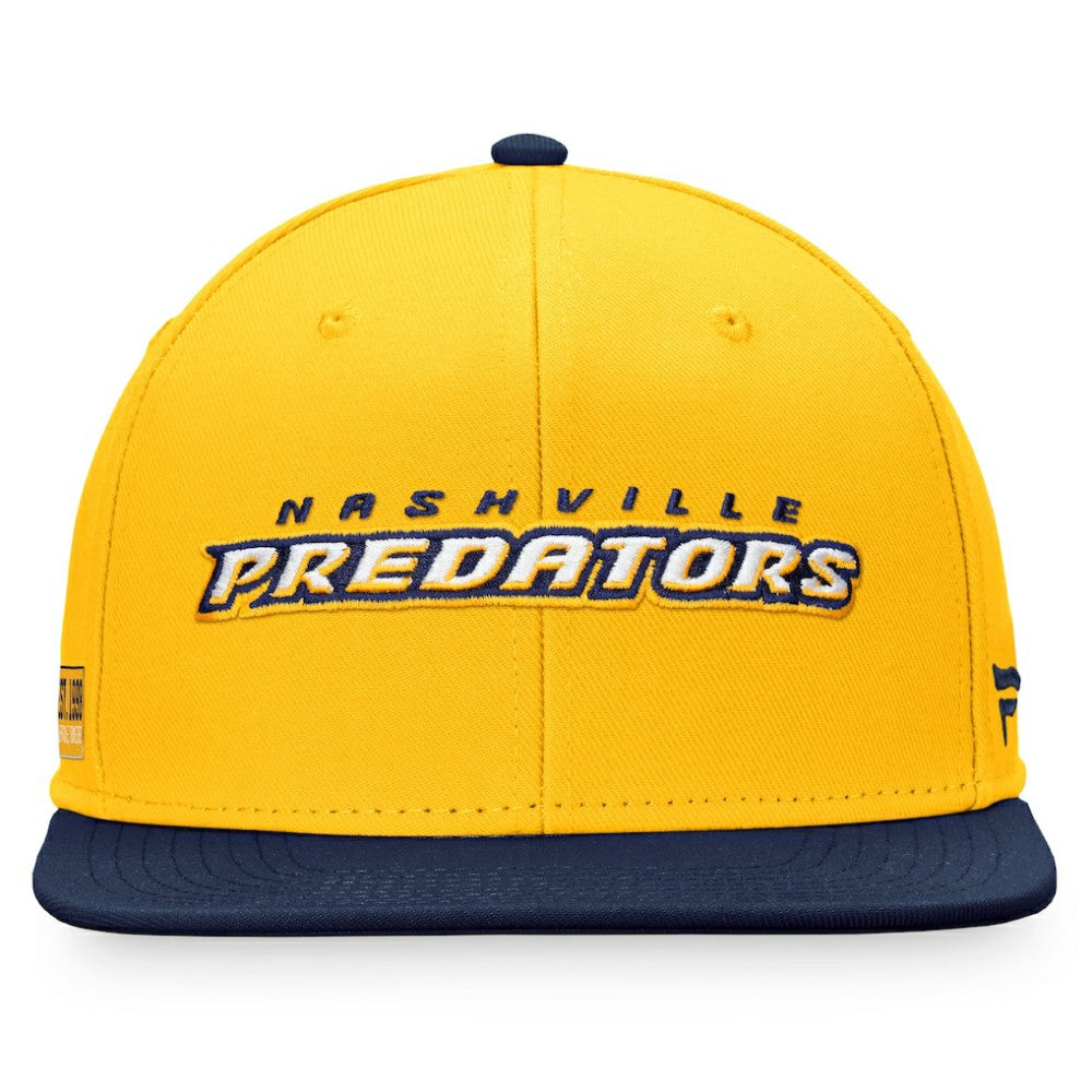 Nashville Predators Fanatics Iconic Color Blocked Snapback Hat - Gold/Navy - NHL