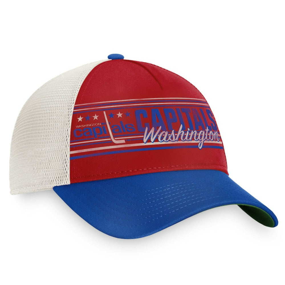 Washington Capitals Fanatics True Classic Retro Trucker Snapback Hat - Red/Royal - NHL
