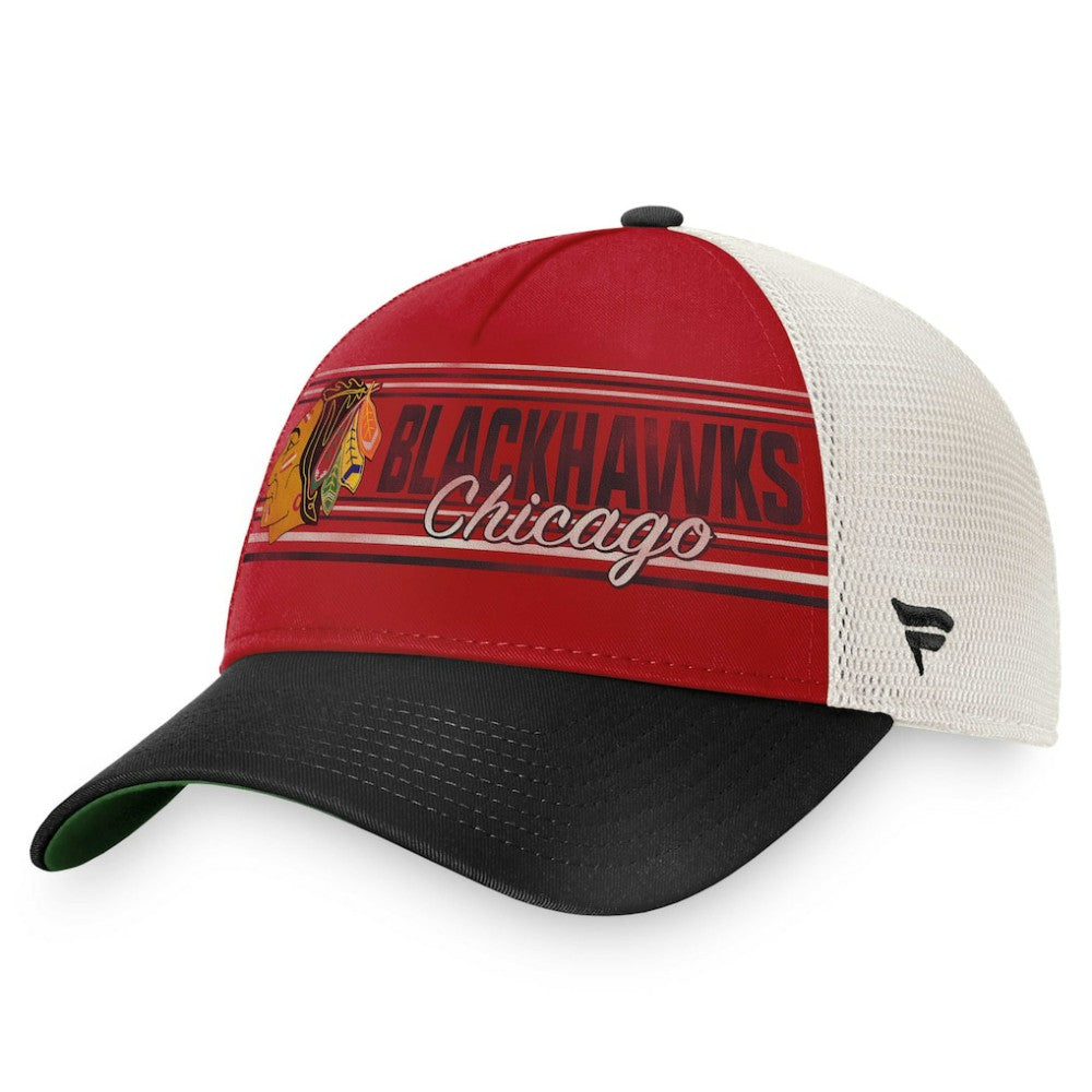 Chicago Blackhawks Fanatics True Classic Retro Trucker Snapback Hat - Red/Black - NHL