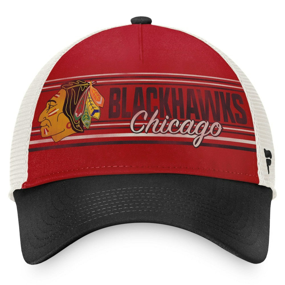 Chicago Blackhawks Fanatics True Classic Retro Trucker Snapback Hat - Red/Black - NHL