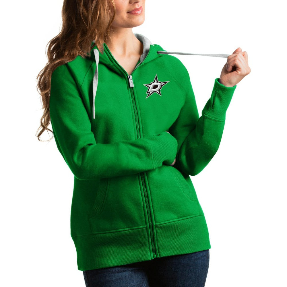 Dallas Stars Antigua Women's Victory Full-Zip Hoodie - Kelly Green - NHL