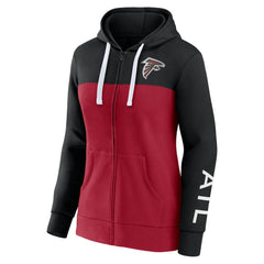 Atlanta Falcons Women's Take The Field Color Block Full-Zip Hoodie Black/Red | Fanatics
