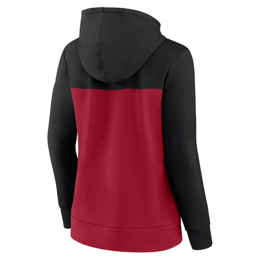 Atlanta Falcons Women's Take The Field Color Block Full-Zip Hoodie Black/Red | Fanatics