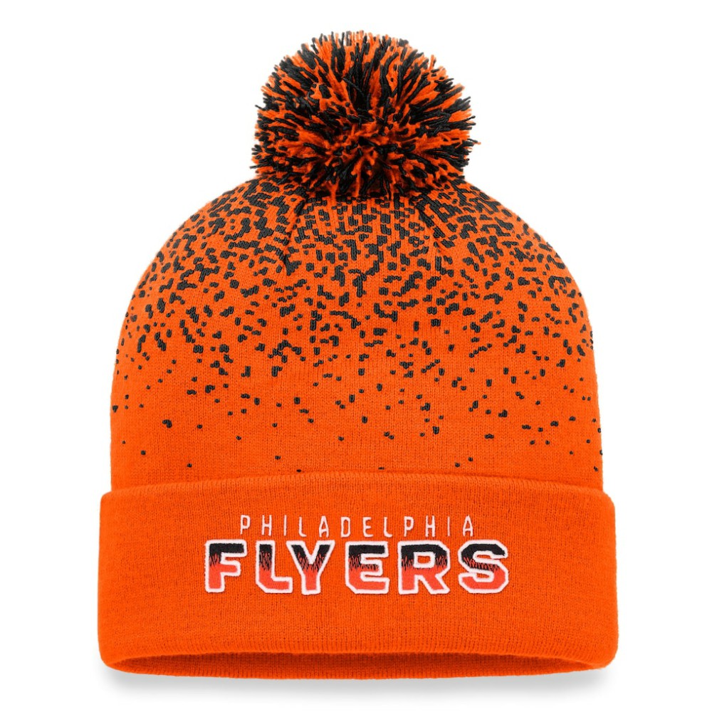 Philadelphia Flyers Fanatics Iconic Gradient Cuffed Knit Hat with Pom - Orange - NHL