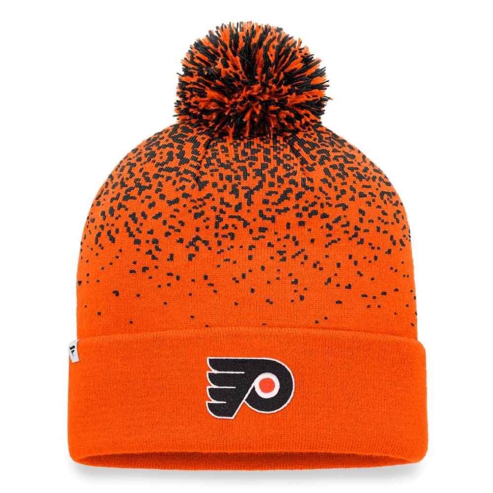 Philadelphia Flyers Fanatics Iconic Gradient Cuffed Knit Hat with Pom - Orange - NHL