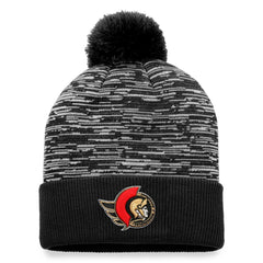 Ottawa Senators Fanatics Defender Cuffed Knit Hat with Pom - Black - NHL