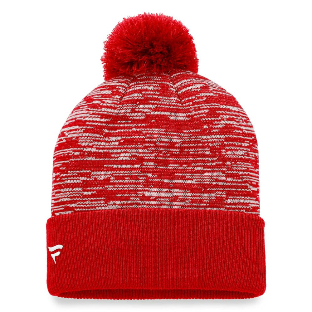 Chicago Blackhawks Fanatics Defender Cuffed Knit Hat with Pom - Red - NHL