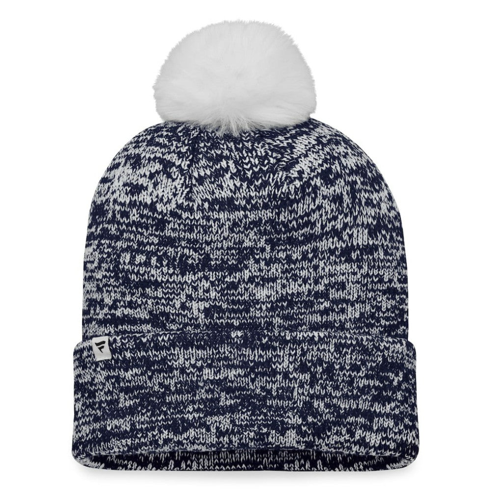 Seattle Kraken Fanatics Women's Glimmer Cuffed Knit Hat with Pom - Deep Sea Blue - NHL