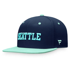 Seattle Kraken Fanatics Heritage City Two-Tone Snapback Hat - Deep Sea Blue/Light Blue - NHL